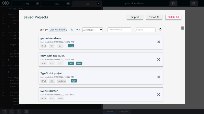 Keep your projects organized